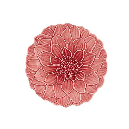 Plato de postre Dalia de loza en rosa, Ø 22 x 2 cm | María Flor