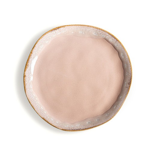 Piatto da dessert in ceramica color crema e oro, Ø 21 x 2 cm | Arianna