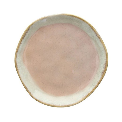 Stoneware dessert plate in pink, 20 x 20 x 2 cm | Amelia