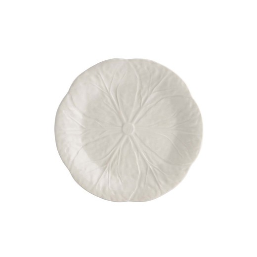 White earthenware dessert plate, Ø 19 x 2.5 cm | White cabbage