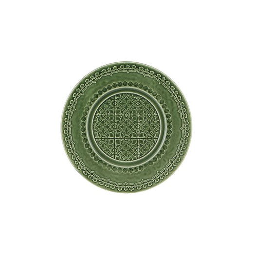 Piatto da dessert in terracotta verde, 22 x 22 x 2,3 cm | Via Nova