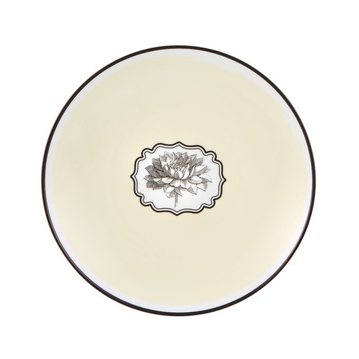 Prato de sobremesa de porcelana amarelo, Ø 23,1 x 2,9 cm | desfile de herbários