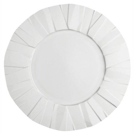 Hvid desserttallerken i porcelæn, Ø 27 x 2,6 cm | matrix