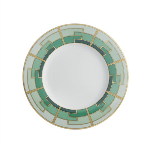 Piatto da dessert in porcellana multicolore, Ø 22,8 x 1,7 cm | Smeraldo