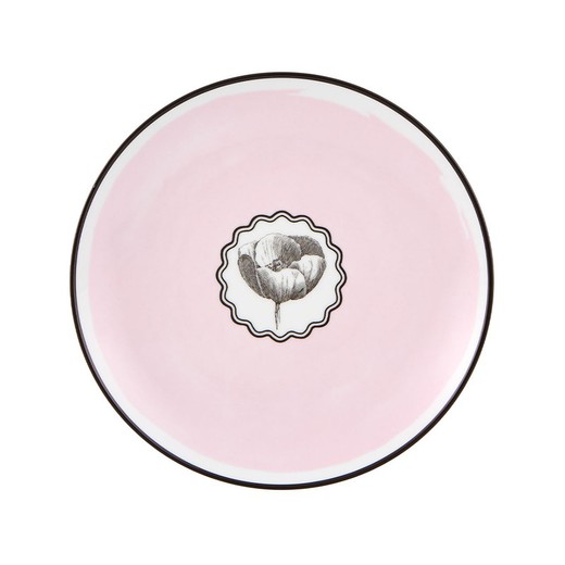 Plato de postre de porcelana en rosa, Ø 23,1 x 2,9 cm | Herbariae Parade