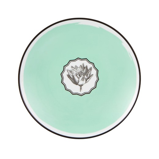 Piatto da dessert in porcellana verde, Ø 23,1 x 2,9 cm | Sfilata delle Erbarie