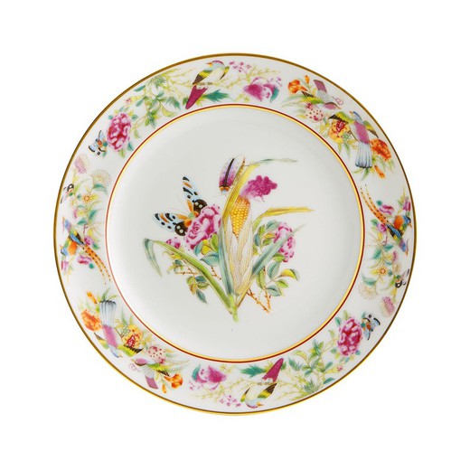 Porcelain dessert plate "Corn" in multicolor, Ø 21.6 x 2.6 cm | Royal Palace