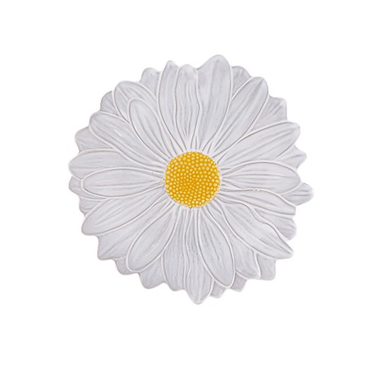 Margarita dessertbord in wit aardewerk, 23 x 22,8 x 2 cm | Maria Flor