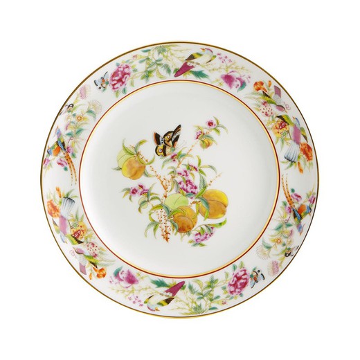 Porcelain dessert plate "Peach" in multicolor, Ø 21.6 x 2.6 cm | Royal Palace