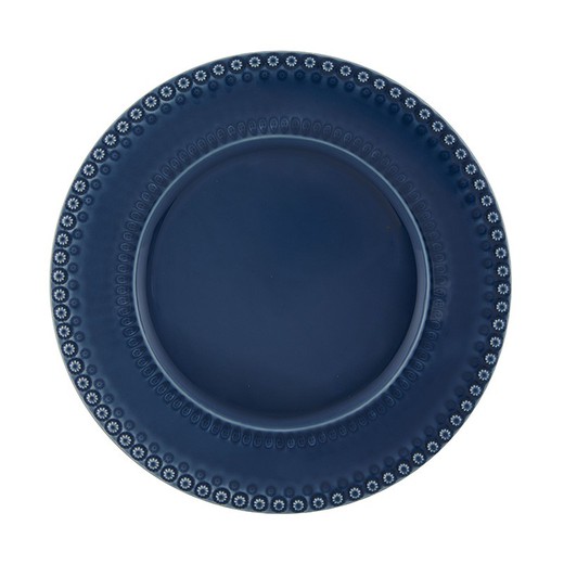 Blue earthenware presentation plate, 34 x 34 x 3 cm | Fantasy