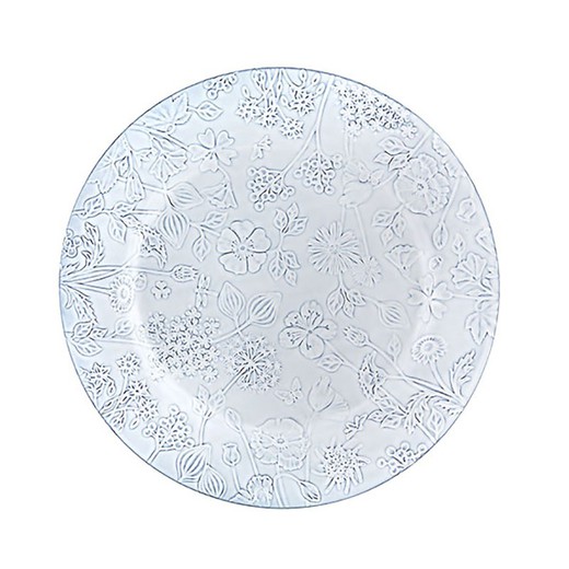 Antique white earthenware presentation plate, 34.5 x 34.5 x 3.2 cm | Flora