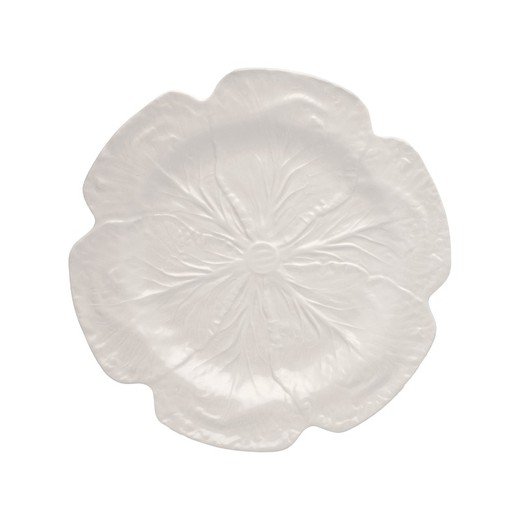 White earthenware presentation plate, Ø 30.5 x 3.5 cm | White cabbage