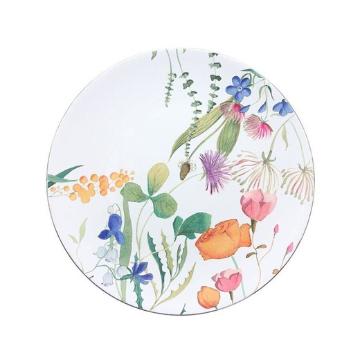 Plastic presentation plate in multicolor, Ø 33 x 2 cm | Flora