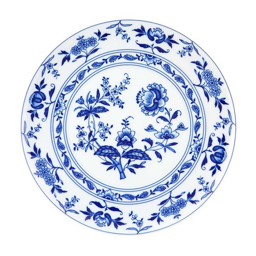 Porcelanowy talerz prezentacyjny w kolorze niebieskim, Ø 32,9 x 2,9 cm | Margao