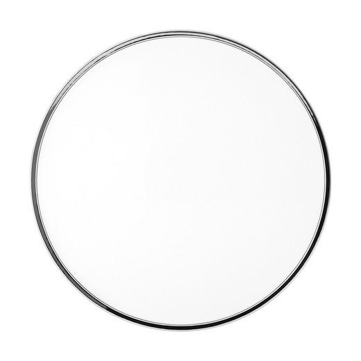 White and platinum porcelain presentation plate, 33.7 x 33.7 x 1.6 cm | Trasso