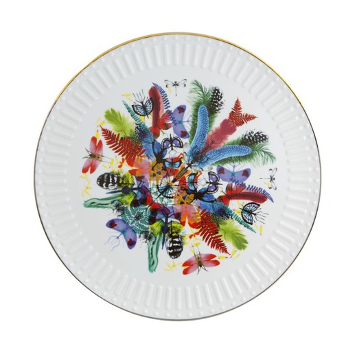 Assiette de présentation en porcelaine multicolore, Ø 33,1 x 1,9 cm | Caraïbes