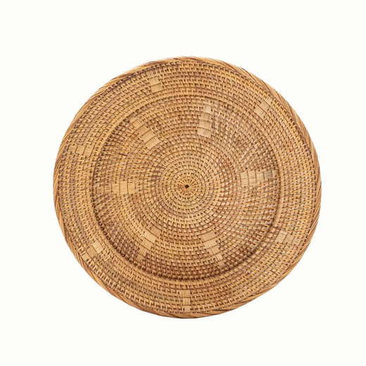 Decorative plate made of natural rattan, Ø 50 x 3 cm | dishes