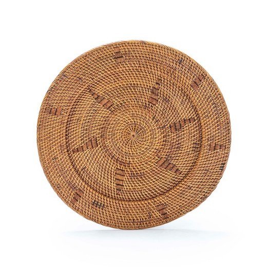 Plato decorativo de ratán natural/marrón, Ø 50 x 3 cm | Dish