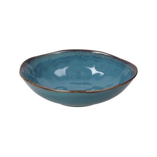 Deep stoneware plate in blue, 20 x 20 x 3 cm | Nordik Pacific