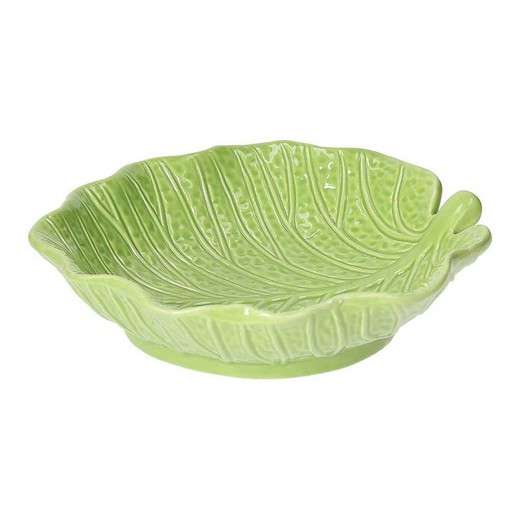 Green stoneware deep plate, 20 x 18 x 5 cm | Lemon Garden