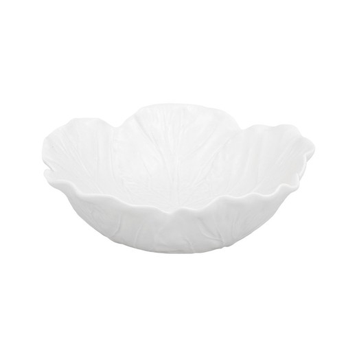 Assiette creuse en faïence blanche, 22,5 x 22 x 7 cm | chou blanc