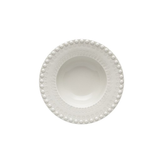 Assiette profonde en faïence gris clair, 21 x 21 x 5,5 cm | Fantaisie