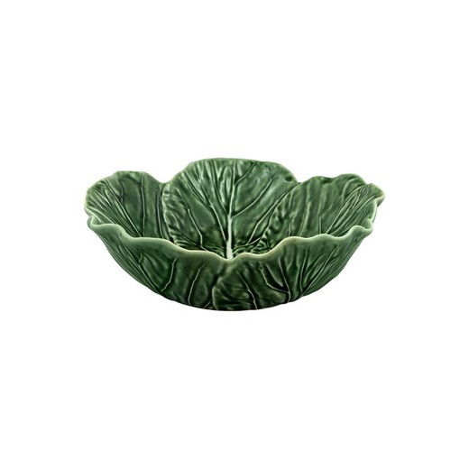 Assiette creuse en faïence verte, 22,5 x 22 x 7 cm | Chou