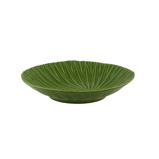 Tiefer Teller aus grünem Steingut, 22,8 x 22,4 x 5,2 cm | Amazonas