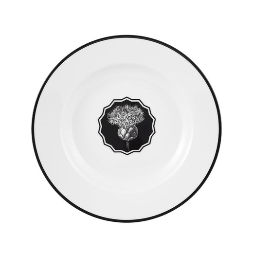 Plato hondo de porcelana en blanco, Ø 22,8 x 3,6 cm | Herbariae Parade