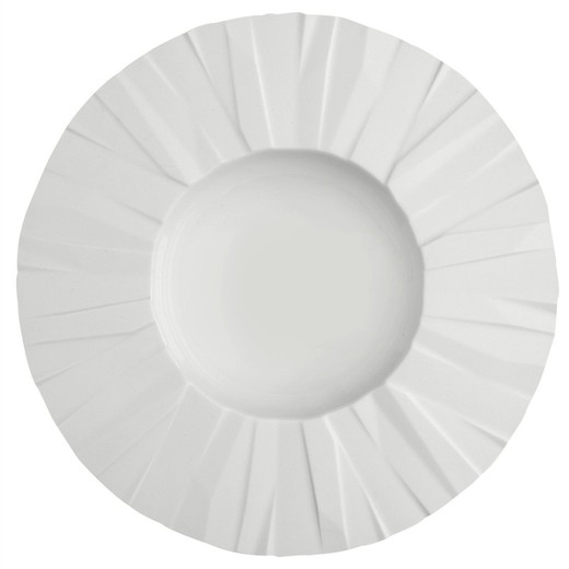 Dyb tallerken i hvid porcelæn, Ø 27,8 x 5,1 cm | matrix