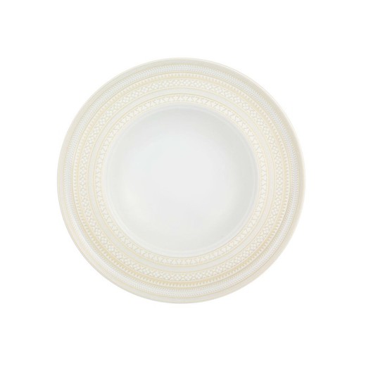 Plato hondo de porcelana en marfil, Ø 25,1 x 4,7 cm | Ivory