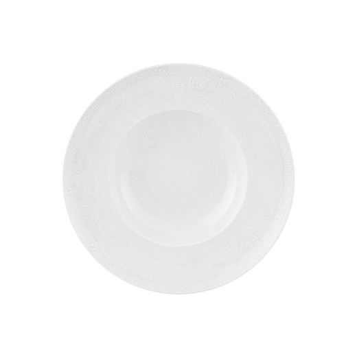 Porcelæns dyb tallerken i flerfarvet, Ø 25,2 x 4,6 cm | dobbelthed