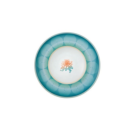 Porcelain deep plate in multicolor, Ø 25.2 x 4.6 cm | treasures