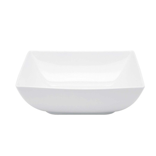 Plato hondo de porcelana en blanco, 19,1x 21,1 x 2,6 cm | Carré White