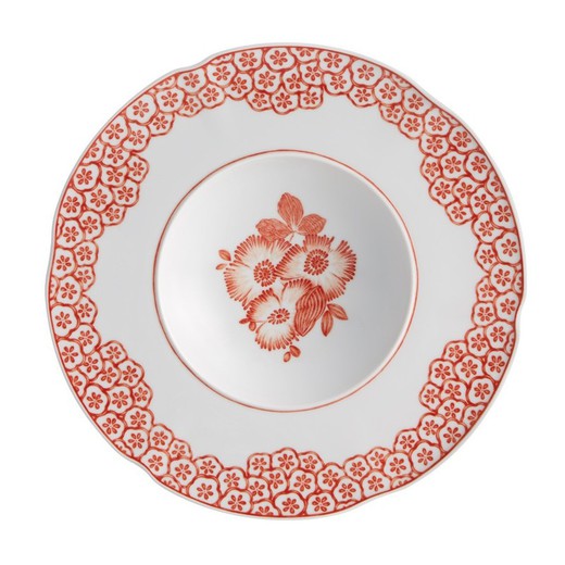 Plato hondo de porcelana en coral, Ø 2,6 x 4,7 cm | Coralina