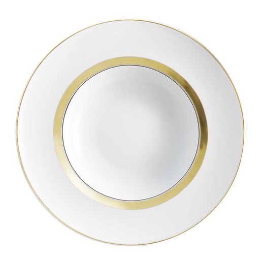 Porcelain Deep Plate Domo Gold, Ø25.2x4.6 cm