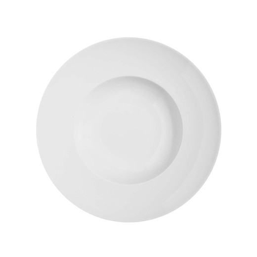 Porcelain deep plate Domo Whité, Ø25.2x4.6 cm