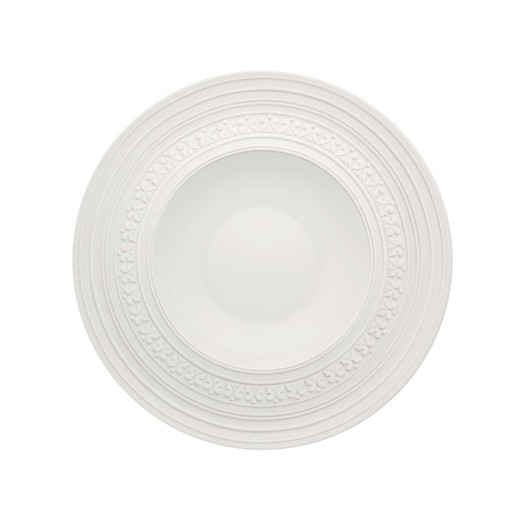 Plato hondo de porcelana en blanco, Ø 25,2 x 4,6 cm | Ornament