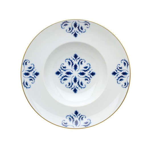 Transatlântica porcelain deep plate, Ø25.2x4.6 cm