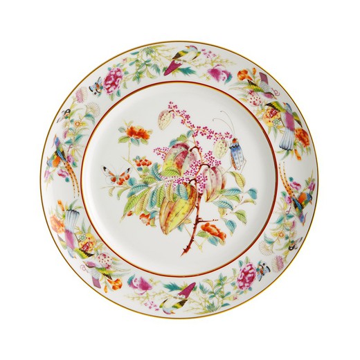 Dinner plate "Cacao" in multicolour porcelain, Ø 27.9 x 3 cm | Royal Palace