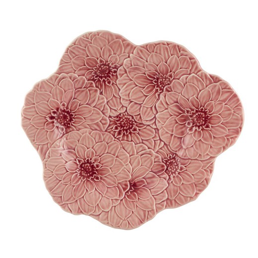 Dalia earthenware dinner plate in pink, 29 x 27.5 x 3 cm | Maria Flor