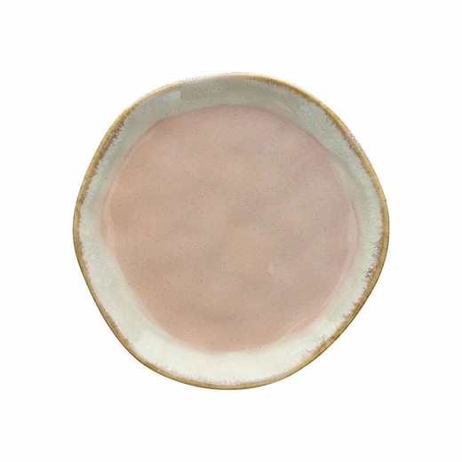 Assiette plate en grès rose, 26 x 26 x 2,5 cm | Amélie