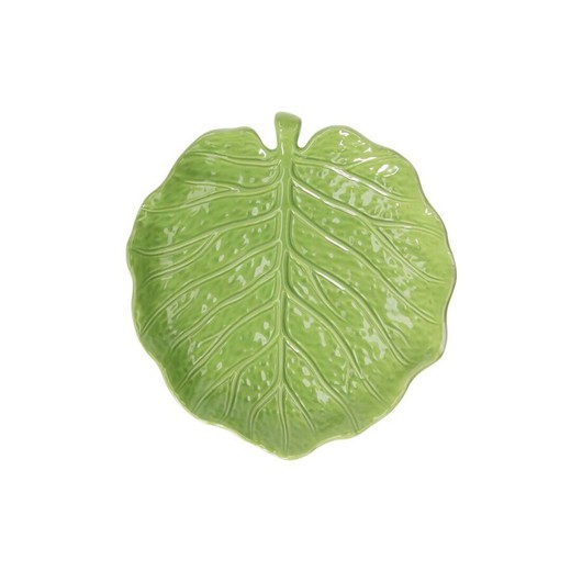 Plato llano de gres en verde, 23 x 21 x 3 cm | Lemon Garden