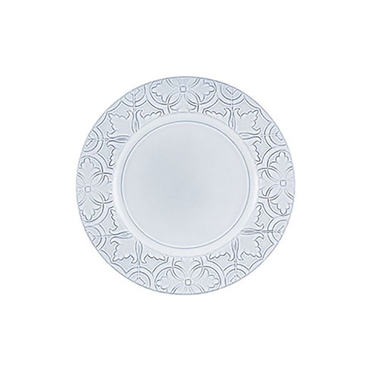 Assiette plate ancienne en faïence blanche, 28 x 28 x 2,7 cm | Rue Nova