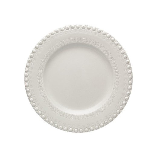 Assiette plate en faïence gris clair, 29 x 29 x 2,5 cm | Fantaisie