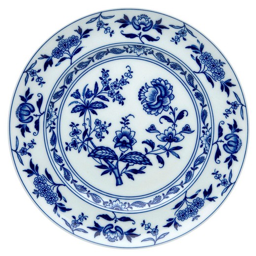 Plato llano de porcelana en azul, Ø 25,3 x 2,7 cm | Margão