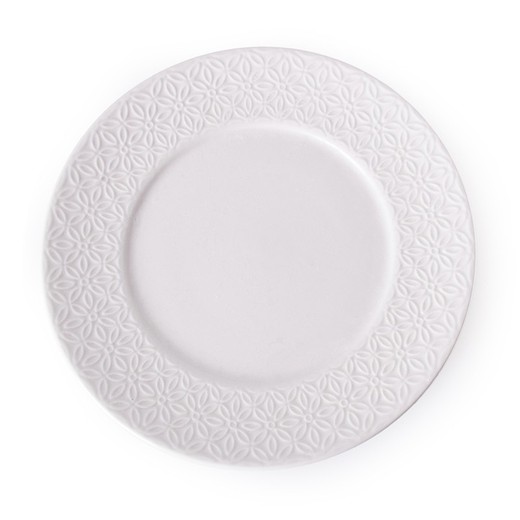 Prato de porcelana branca, Ø 19 x 2 cm