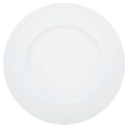 Plato llano de porcelana en blanco, Ø 29,9 x 2,3 cm | Silk Road White