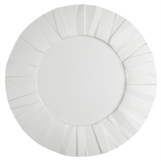 Hvid porcelænstallerken, Ø 32,6 x 2,8 cm | matrix