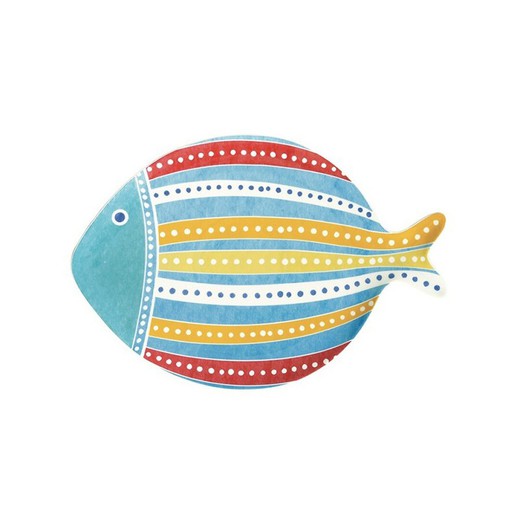 Plato llano de porcelana en multicolor, 27 x 19 cm | Sea Friends